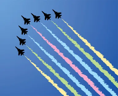 Social intranet adoption - photo of a jet flyover