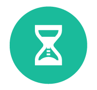 Bridging the gap: time hourglass on a green background