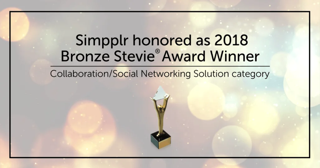 Social network - Simpplr awarded 2018 Bronze Stevie Award