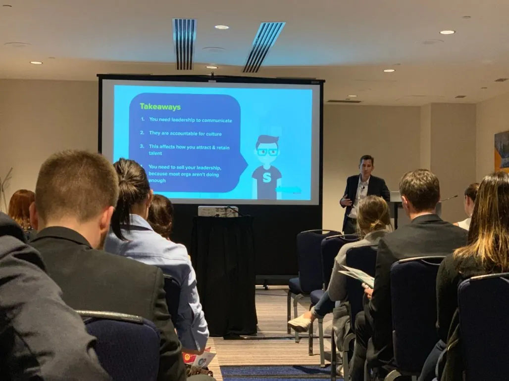 IABC 2019 recap: session on impact of Glassdoor Data on internal comms by Sam Keninger, Simpplr's VP of Marketing & Research