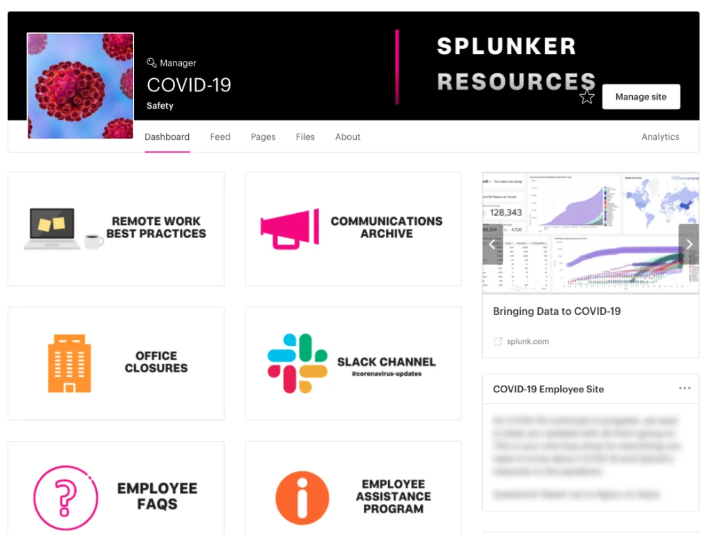 Simpplr case study - intranet site example of Splunk