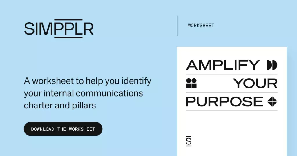 Internal communications - link to worksheet for ID'ing internal communications charter and pillars