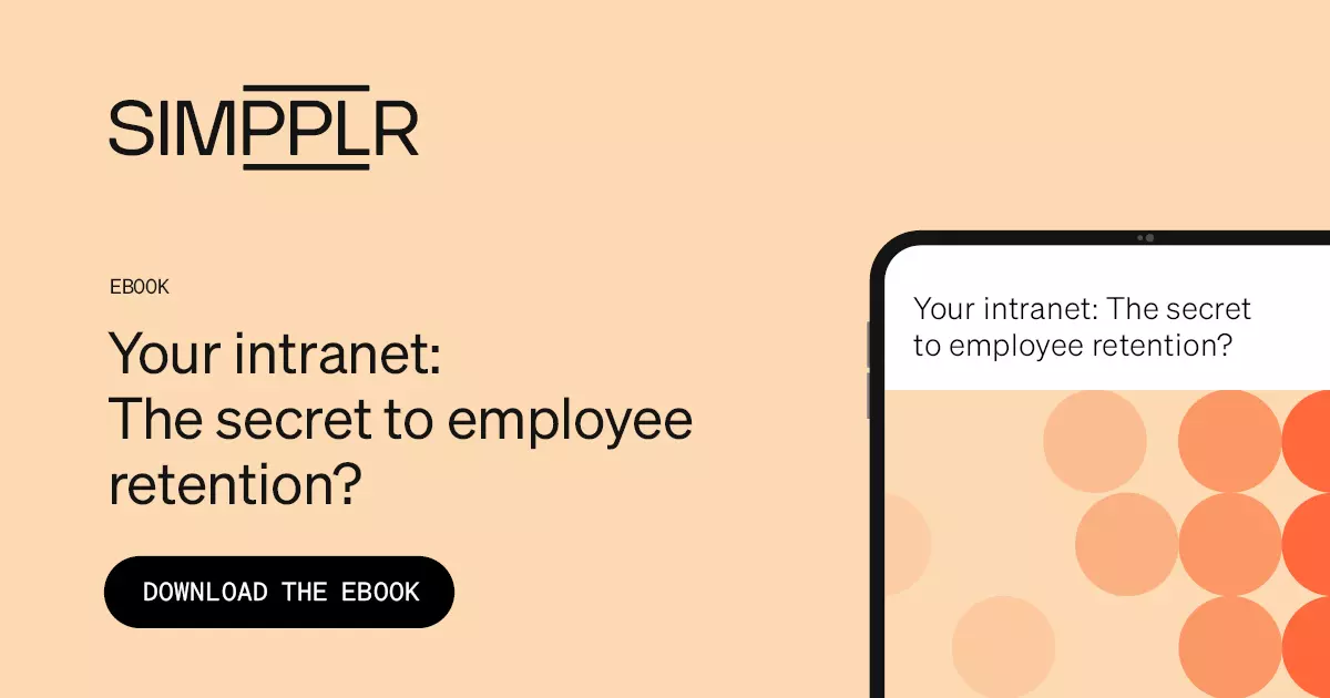 Employee retention strategies - link to download Simpplr eBook: HR Challenges - Your intranet: The secret to employee retention?