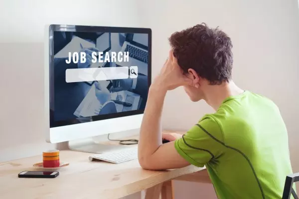 Man conducting a job search