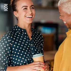 two women's laughing