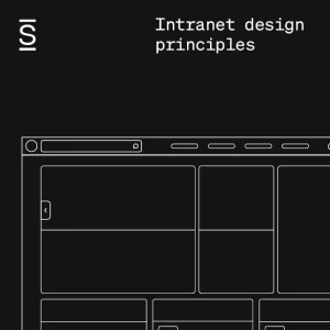 Intranet design principles - layout of an intranet homepage on top of a black background