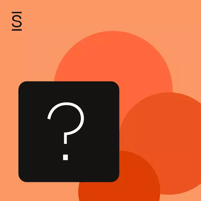 Sharepoint alternatives - light orange background with three dark orange circles and a black box with a question mark