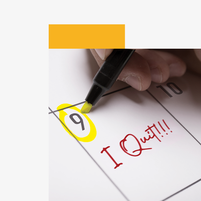 Employee retention - calendar date circled with "I quit" jotted down