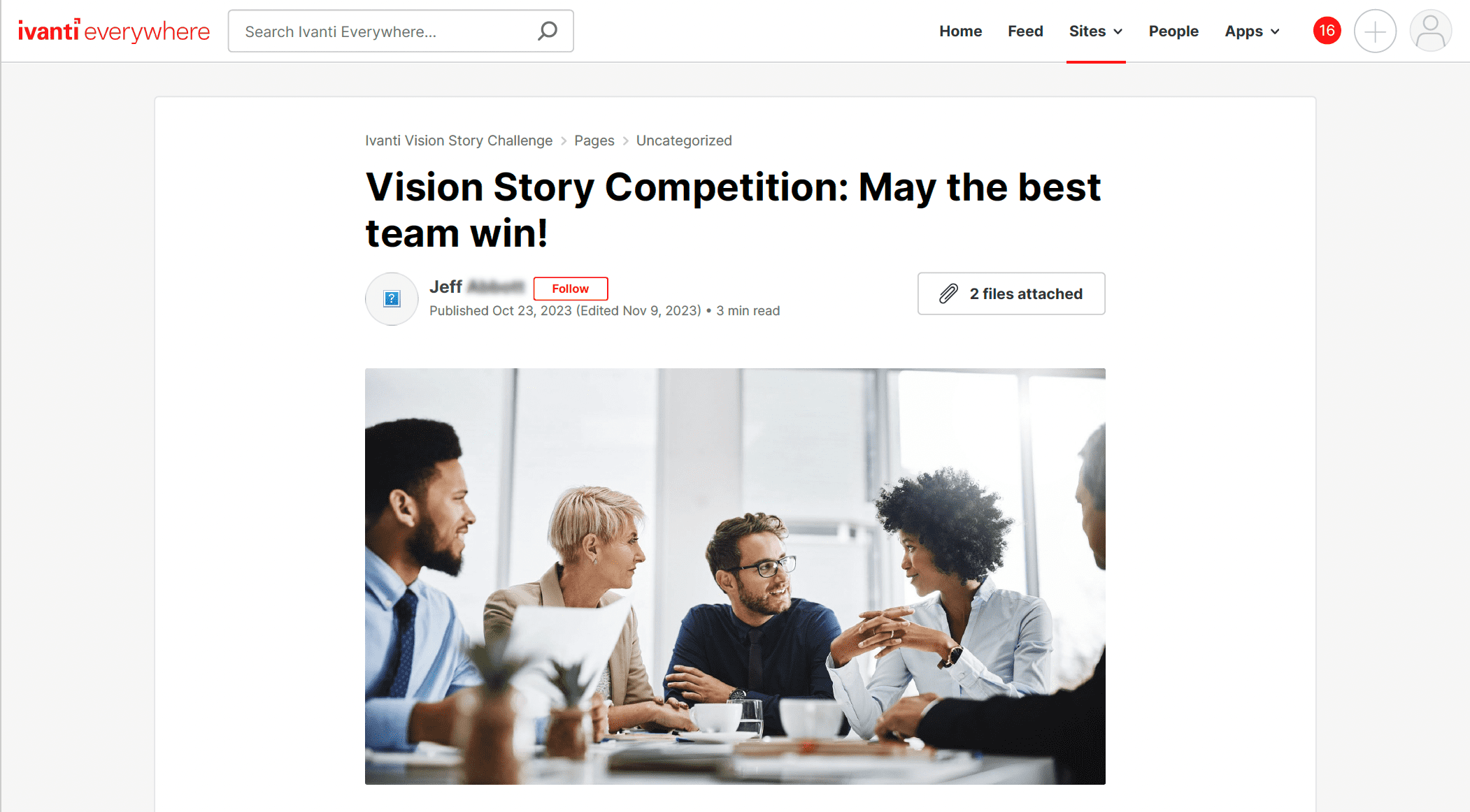 Ivanti leveraged their intranet, Ivanti Everywhere (IE), to engage employees in a competition designed to strengthen their connection with the company’s vision.