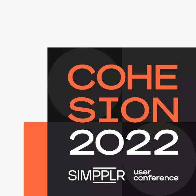 Cohesion 2022 - graphic announcing Cohesion 2022 Simpplr conference