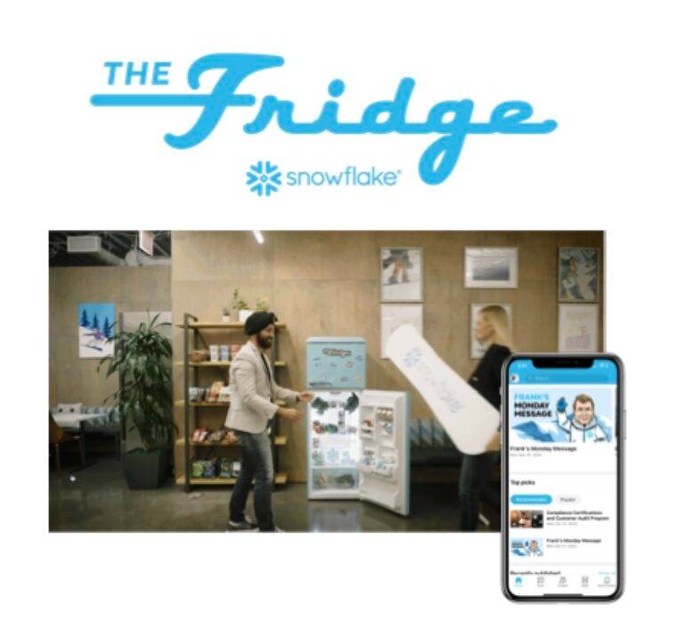 Snowflake’s unified employee experience platform, The Fridge, is the only refrigerator you can open daily to find something new without stocking it yourself!