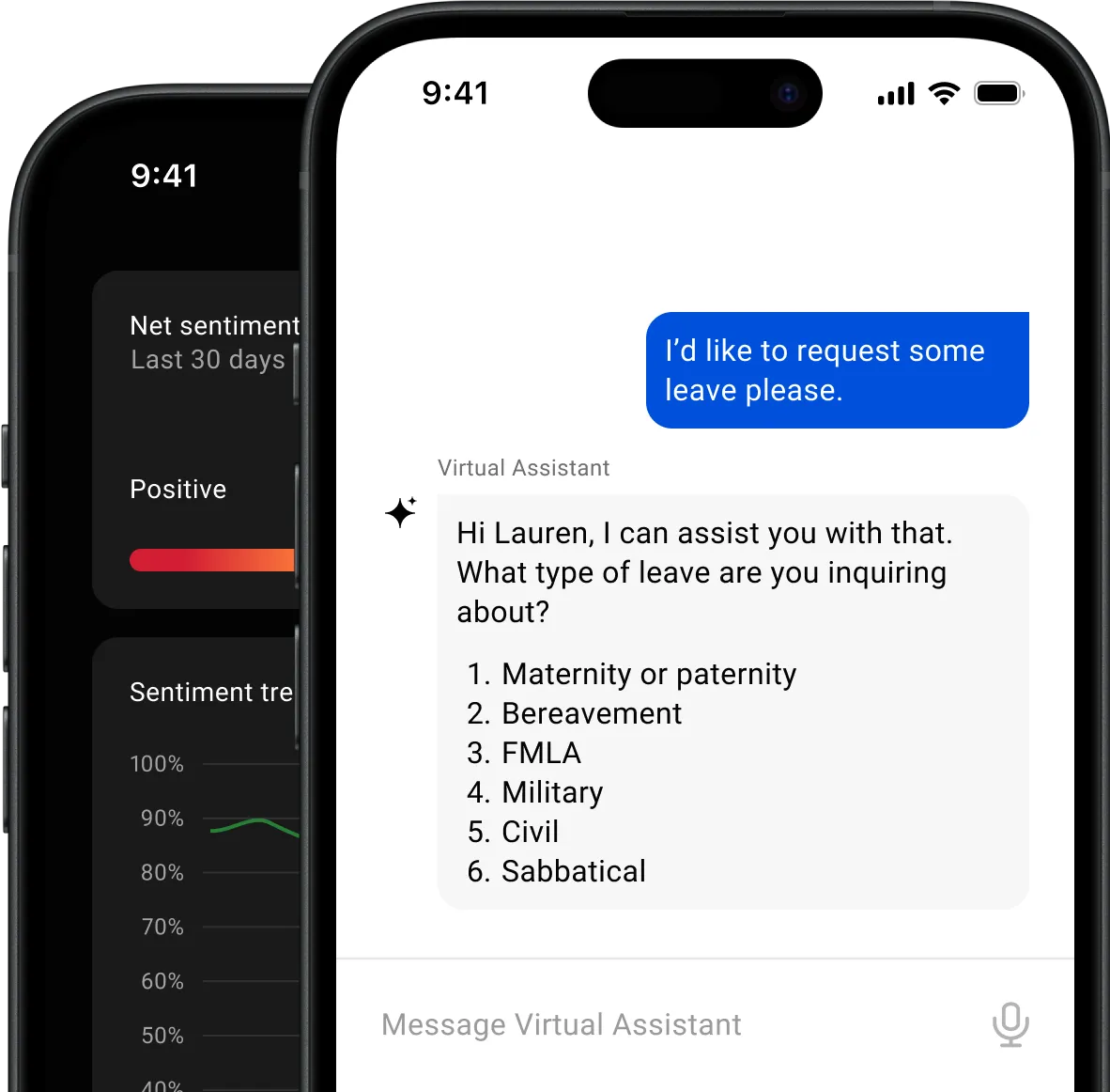 Simpplr AI Virtual Assistant mobile device example