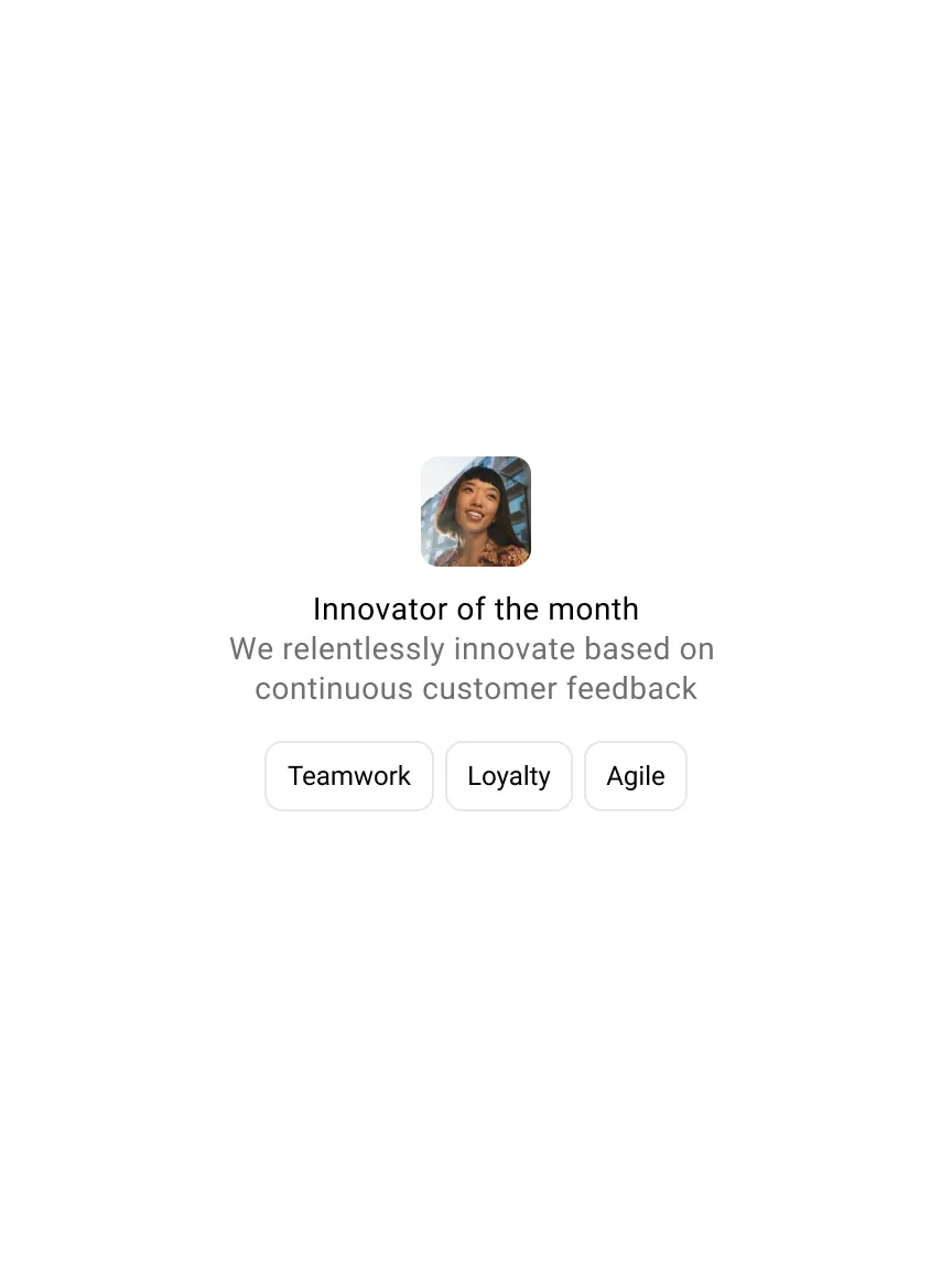 Simpplr employee rewards and recognition Innovator of the month