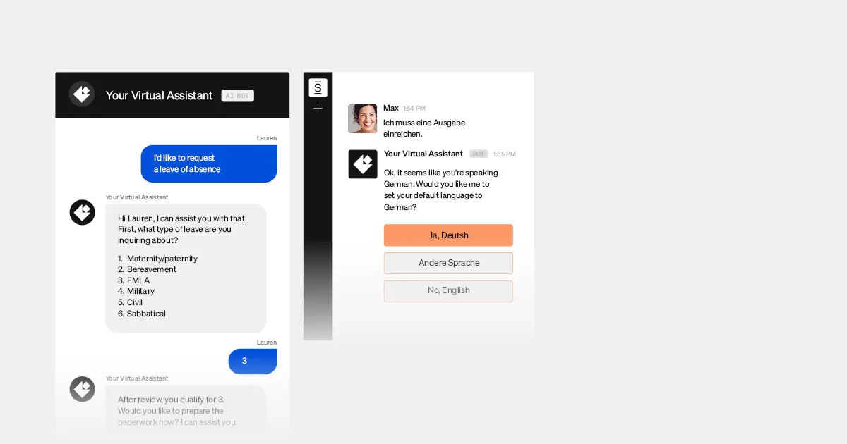 GenAI and employee efficiency - AI-driven employee virtual assistant assisting with request for leave of absence