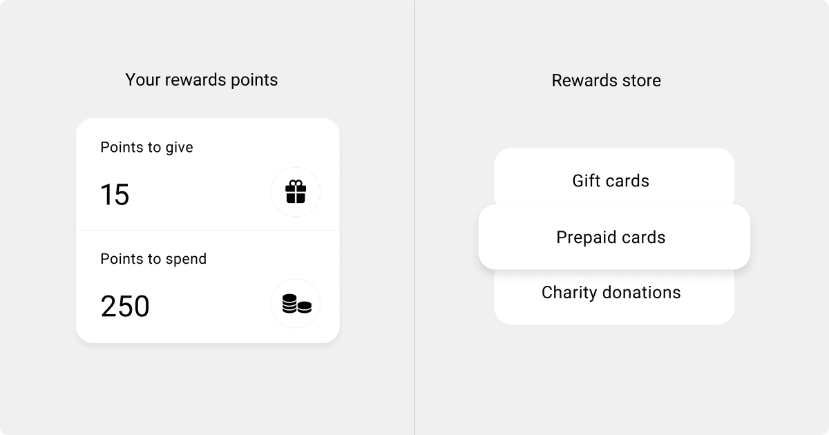 Simpplr recognition - reward points and rewards store options