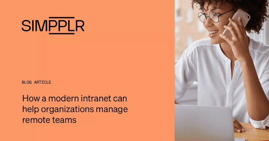 Simpplr blog on how intranet can help organizations manage remote teams