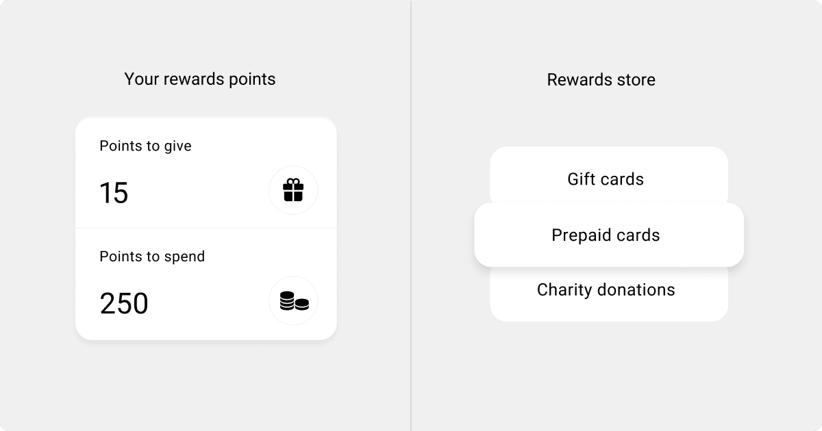 Employee recognition program examples - intranet rewards points information